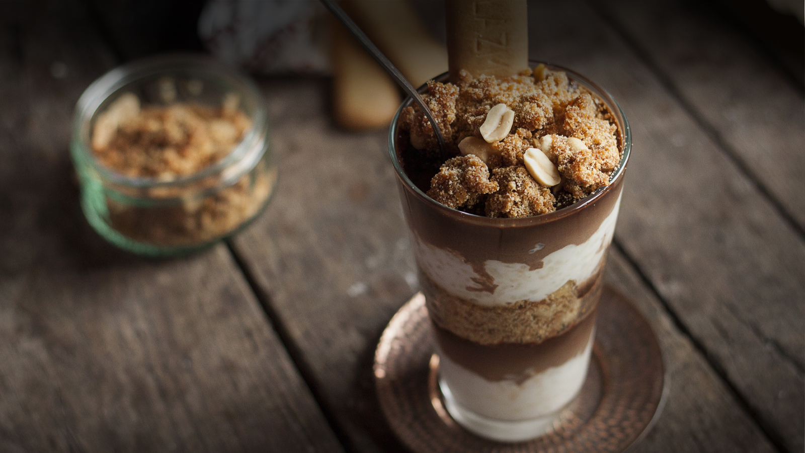 Puding od riže s hrskavom Plazmom i kikirikijem